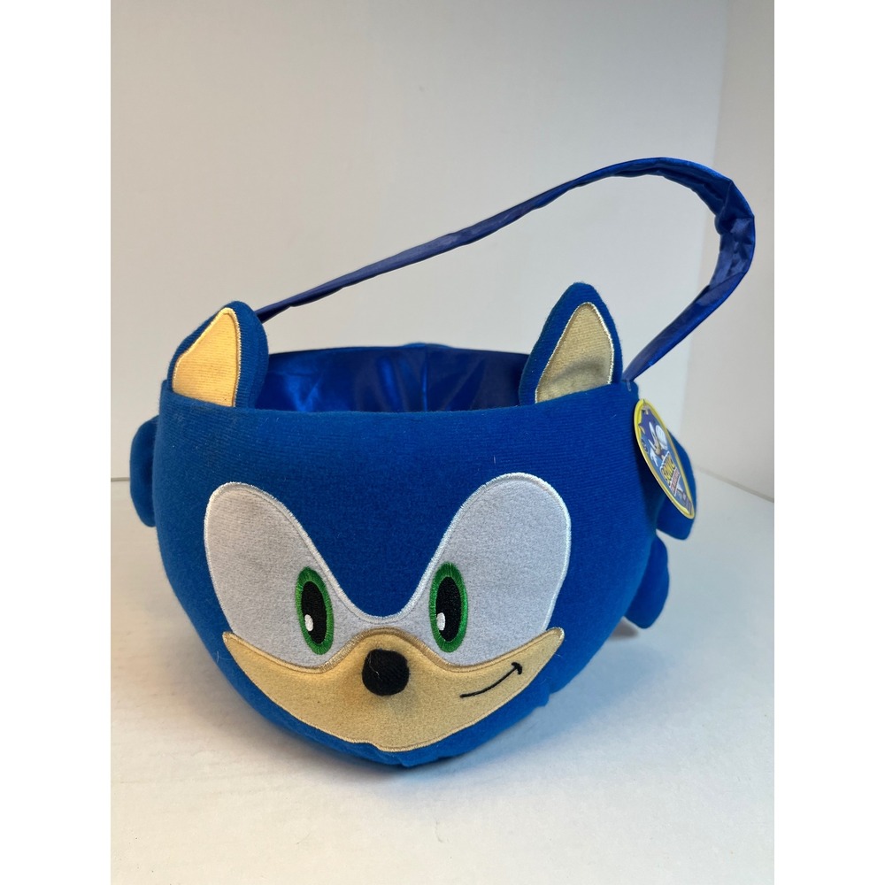 Sonic the Hedgehog Plush Basket Blue SEGA Trick or Treat Halloween Easter Bucket